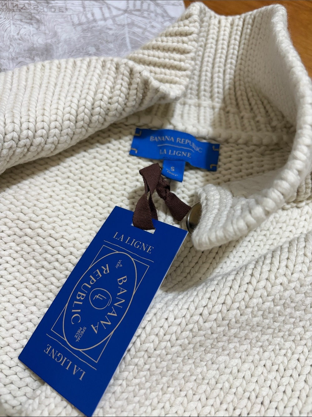 LA LIGNE CROPPED COTTON CARDIGAN size small BANANA REPUBLIC X La Ligne cardigan - Picture 2 of 9